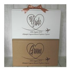 2 x bride and groom travel boxes